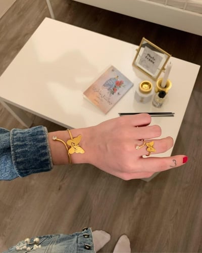 خاتم اسواره بالاسم مع زركون