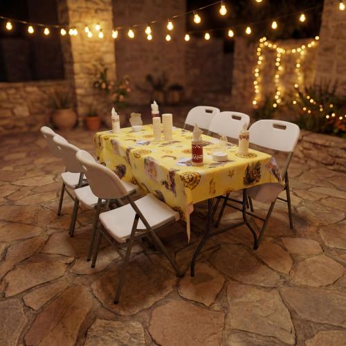 بكج طقم سفرة رمضان طاولة مع 6 كراسي + أكواب ومنادي...