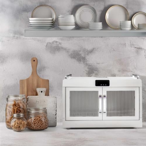 صندوق تخزين أطباق المطبخ مع مروحة تجفيف كهربائية
