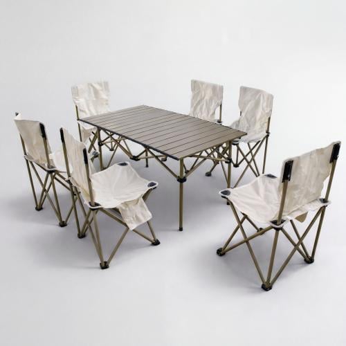 طقم تخييم وتنزه طاولة مع 6 او 4 كراسي قابلة للطي