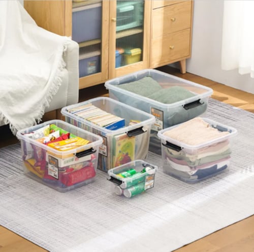 طقم صناديق تخزين شفاف مكون من 7 قطع
