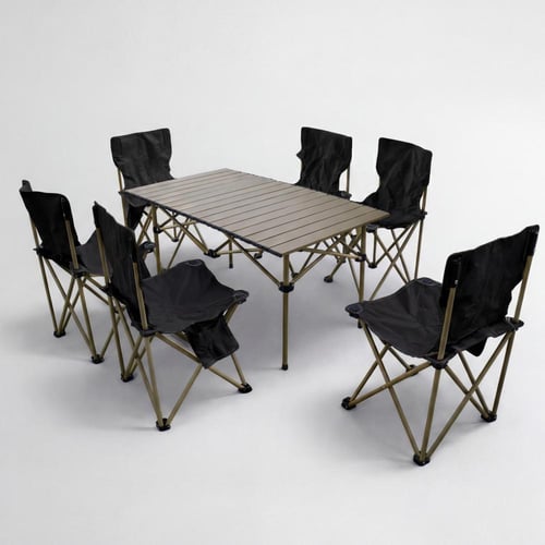 طقم تخييم وتنزه طاولة مع 6 او 4 كراسي قابلة للطي