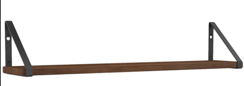 رف للتعليق على الحائط مع زوايا معدنية للتثبيت