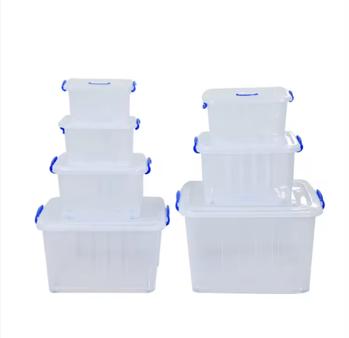 صندوق تخزين بلاستيك 20 لتر شفاف مع غطاء