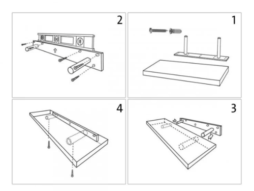 رف خشبي عائم بزاوية منحنية 23*60 سم