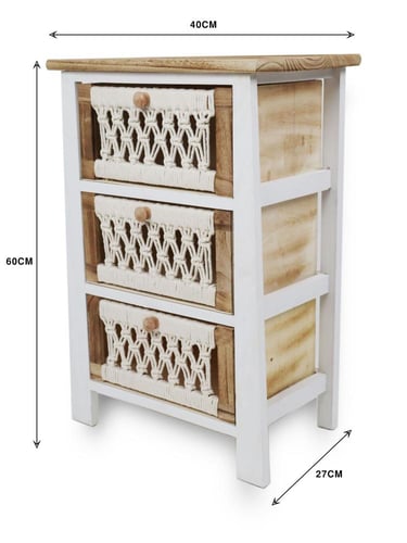 خزانة أدراج خشبية مكون من ثلاثة طبقات