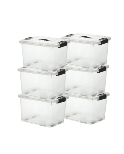 مجموعة من صناديق التخزين مكونة من 6 صناديق 45 لتر