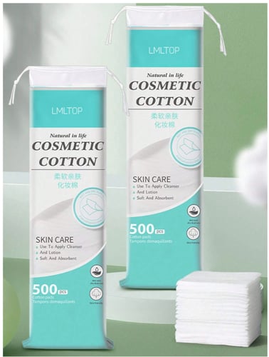 مناديل إزالة المكياج مربعة 500 قطعة