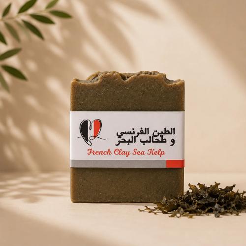 صابونة الطين الفرنسي الأخضر مع طحالب البحر