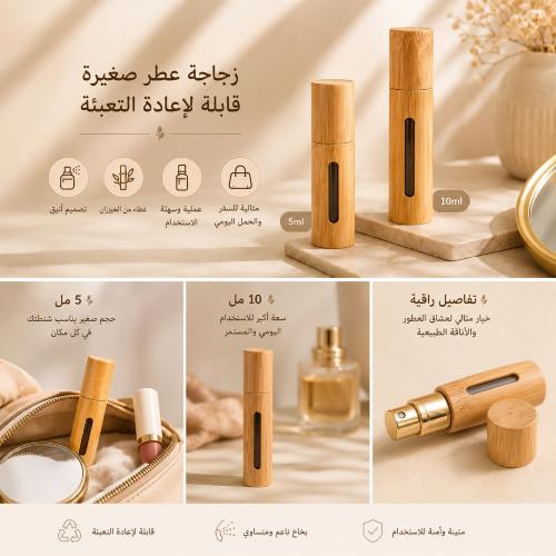 زجاجة عطر صغيرة قابلة لإعادة التعبئة