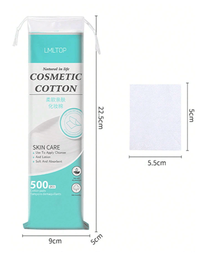 مناديل إزالة المكياج مربعة 500 قطعة