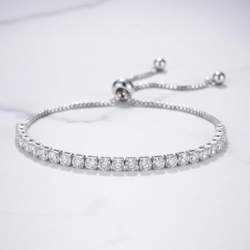 سوار تنس ZAKOL بزركون أبيض للنساء