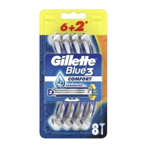 جيليت بلو ثري كومفورت ماكينة حلاقة 6 + 2 مجاناً