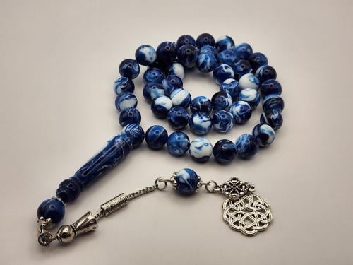 سبحه بكالايت 10 ملي 45 خرزه باللون الأزرق الفاتح