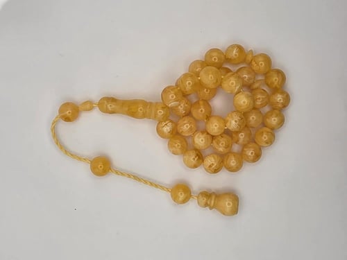 سبحه تراب كهرمان فواح بتمليكه 33 خرزه 10 ملي