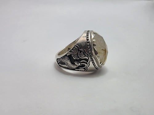 خاتم روتيل صياغه ورشه الشريف بفضه 950 مقاس 11 امري...