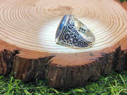 خاتم عقيق يماني مصور صياغه عارف مقاس 23 عربي