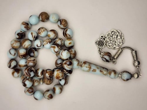 سبحه بكالايت 10 ملي 45 خرزه باللون الفستقي