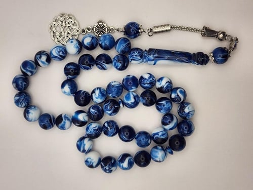 سبحه بكالايت 10 ملي 45 خرزه باللون الأزرق الفاتح