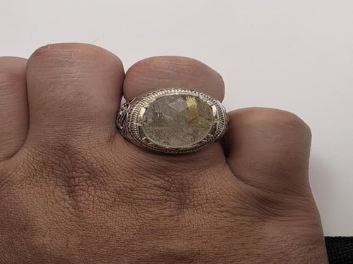 خاتم روتيل صياغه ورشه الشريف بفضه 950 مقاس 11 امري...