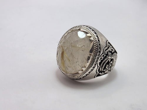 خاتم روتيل صياغه ورشه الشريف بفضه 950 مقاس 11 امري...