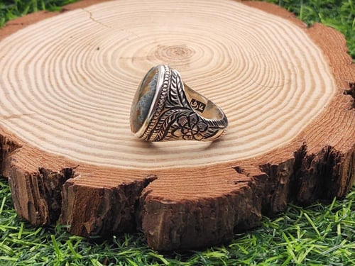 خاتم عقيق يماني مصور صياغه عارف مقاس 23 عربي