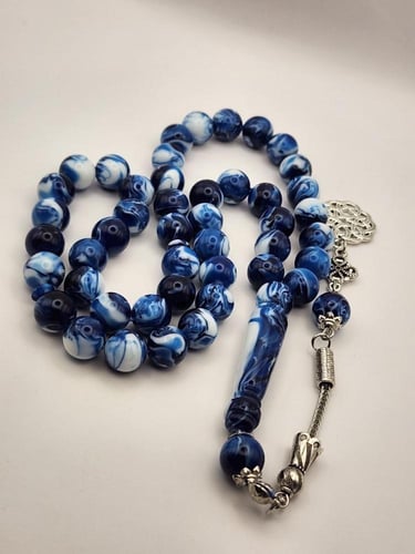 سبحه بكالايت 10 ملي 45 خرزه باللون الأزرق الفاتح