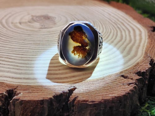 خاتم عقيق يماني مصور صياغه عارف مقاس 23 عربي