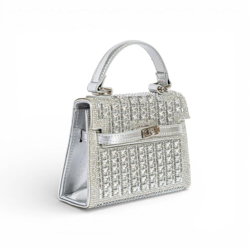 شنطة سهرة كرستال - فضي