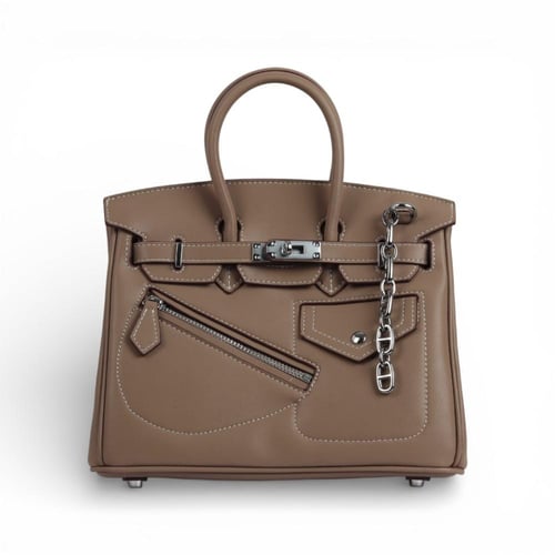 شنطة جلدية من مادلين - كاكي