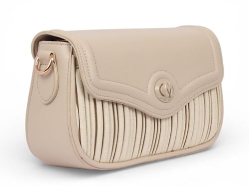 شنطة جلدية من مادلين - بيج