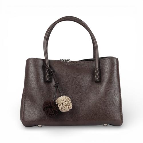 شنطة جلدية من مادلين - رصاصي