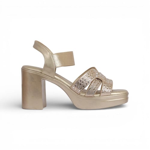 صندل كعب فلين من مادلين - ذهبي