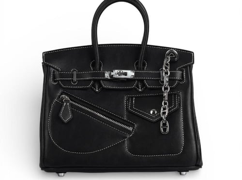 شنطة جلدية من مادلين - أسود