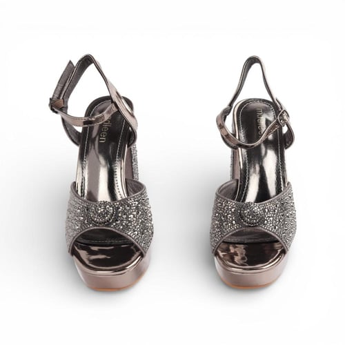 صندل كعب سهر كرستال - رصاصي