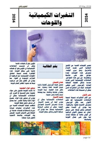 التغيرات الكيميائية واللوحات العلوم والفن