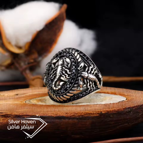 خاتم رجالي فضه استرليني العقرب