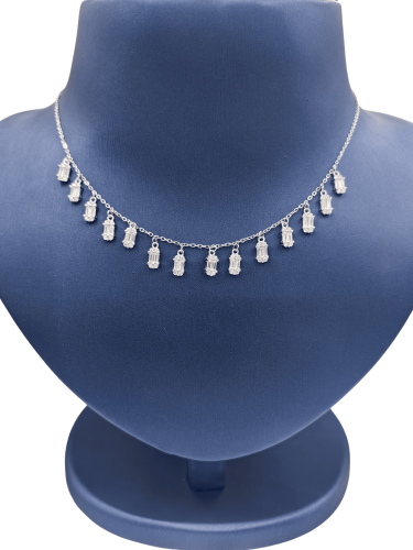 تشوكر "شلال البريق" - فضة 925 بتصميم ألماس الباغيت