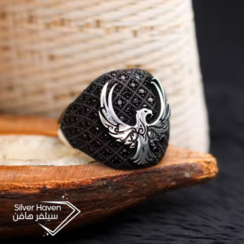 خاتم رجالي فضه استرليني الصقر