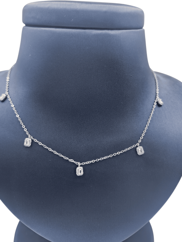 تشوكر فضة 925 بتصميم ألماس الزمرد