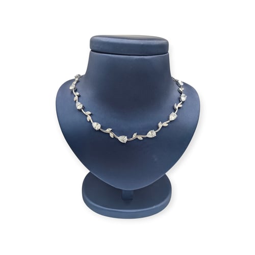 عقد فضه ايطالي 925 مرصّع بالزركون