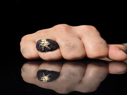 خاتم رجالي فضه استرليني شعار النصر