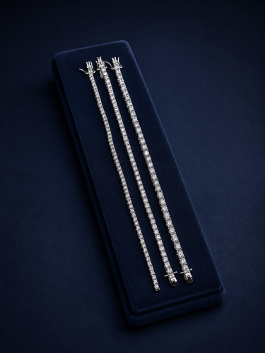 Classic tennis bracelet - Sterling silver 925 kara...