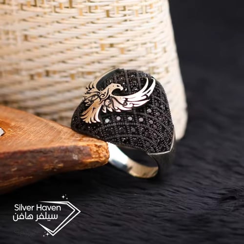 خاتم رجالي فضه استرليني الصقر