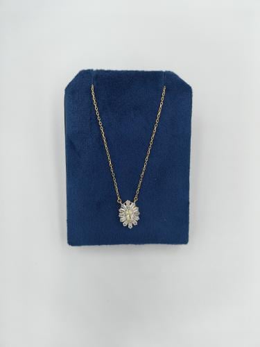 قلادة "الشمس المتوهجة" الذهبية - فضة 925 مطلية بال...