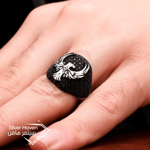 خاتم رجالي فضه استرليني الصقر