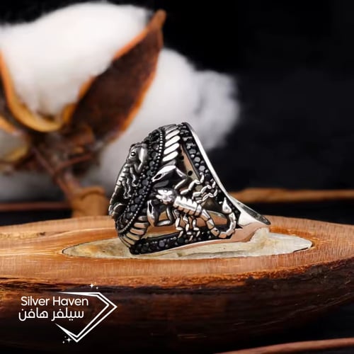 خاتم رجالي فضه استرليني العقرب
