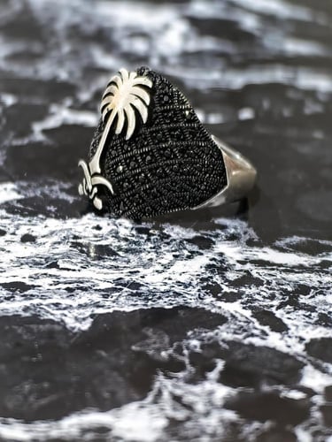 خاتم رجالي فضه استرليني تصميم سعودي