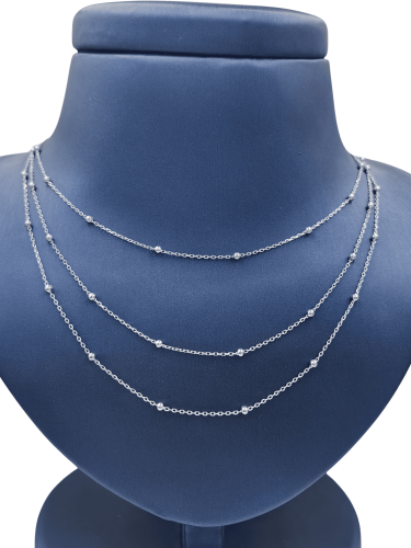 شوكر فضة 925 ثلاثي الطبقات - أناقة عصرية متكاملة