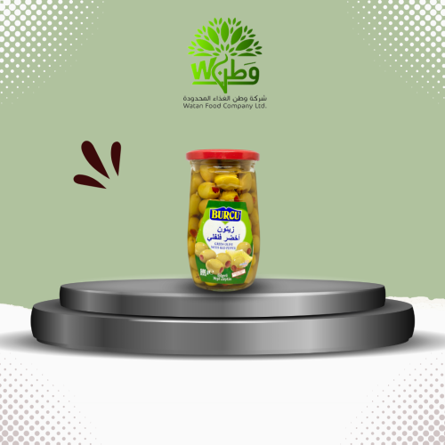 BURCU | زيتون اخضر فلفلي | green olives with red p...